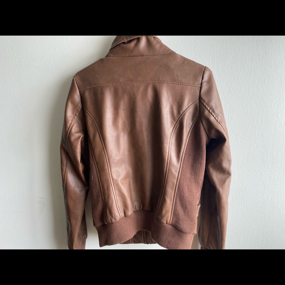 Brown Faux Leather Jacket - Picture 2 of 3